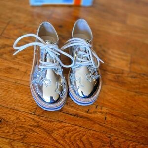 Zara silver Oxford kids shoe